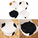 Maxbell Cat Shaped Seat Cushion Zipper Office Chair Cushion for Home Living Room Car Brown White