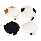 Maxbell Cat Shaped Seat Cushion Zipper Office Chair Cushion for Home Living Room Car Brown White