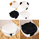 Maxbell Cat Shaped Seat Cushion Zipper Office Chair Cushion for Home Living Room Car Brown White