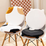 Maxbell Cat Shaped Seat Cushion Zipper Office Chair Cushion for Home Living Room Car Brown White