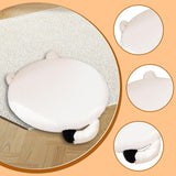 Maxbell Cat Shaped Seat Cushion Zipper Office Chair Cushion for Home Living Room Car White