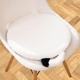 Maxbell Cat Shaped Seat Cushion Zipper Office Chair Cushion for Home Living Room Car White