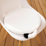 Maxbell Cat Shaped Seat Cushion Zipper Office Chair Cushion for Home Living Room Car White