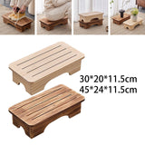 Maxbell Mobility Step Stool Wood Multifunctional Foot Support for Sturdy Home Office Small Beige