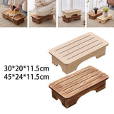 Maxbell Mobility Step Stool Wood Multifunctional Foot Support for Sturdy Home Office Small Beige