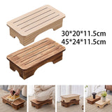 Maxbell Mobility Step Stool Wood Multifunctional Foot Support for Sturdy Home Office Small Beige