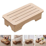 Maxbell Mobility Step Stool Wood Multifunctional Foot Support for Sturdy Home Office Small Beige