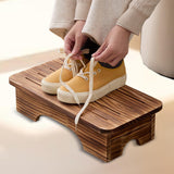 Maxbell Mobility Step Stool Wood Multifunctional Foot Support for Sturdy Home Office Small Brown
