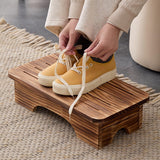 Maxbell Mobility Step Stool Wood Multifunctional Foot Support for Sturdy Home Office Small Brown