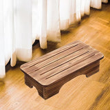 Maxbell Mobility Step Stool Wood Multifunctional Foot Support for Sturdy Home Office Large Brown