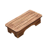 Maxbell Mobility Step Stool Wood Multifunctional Foot Support for Sturdy Home Office Large Brown