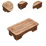 Maxbell Mobility Step Stool Wood Multifunctional Foot Support for Sturdy Home Office Large Brown