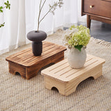 Maxbell Mobility Step Stool Wood Multifunctional Foot Support for Sturdy Home Office Large Brown