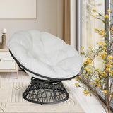 Maxbell Rocking Chair Cushion Wicker Chairs Floor Sunroom Lawn Swing Basket Seat Pad White