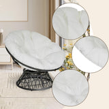 Maxbell Rocking Chair Cushion Wicker Chairs Floor Sunroom Lawn Swing Basket Seat Pad White