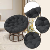 Maxbell Rocking Chair Cushion Wicker Chairs Floor Sunroom Lawn Swing Basket Seat Pad Black