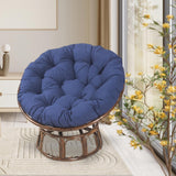 Maxbell Rocking Chair Cushion Wicker Chairs Floor Sunroom Lawn Swing Basket Seat Pad Dark Blue