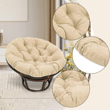 Maxbell Rocking Chair Cushion Wicker Chairs Floor Sunroom Lawn Swing Basket Seat Pad Khaki