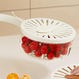 Maxbell Fruit and Vegetable Washing Bowl Practical with Foldable Handle Drain Basket White