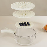 Maxbell Fruit and Vegetable Washing Bowl Practical with Foldable Handle Drain Basket White