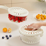 Maxbell Fruit and Vegetable Washing Bowl Practical with Foldable Handle Drain Basket Brown