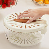 Maxbell Fruit and Vegetable Washing Bowl Practical with Foldable Handle Drain Basket Brown