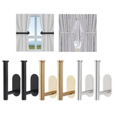 Maxbell 2x Curtain Holdbacks Kitchen Closet Multiuse Accessories Toilet Paper Holder Black