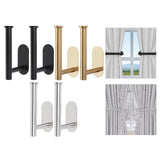 Maxbell 2x Curtain Holdbacks Kitchen Closet Multiuse Accessories Toilet Paper Holder Black