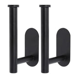 Maxbell 2x Curtain Holdbacks Kitchen Closet Multiuse Accessories Toilet Paper Holder Black