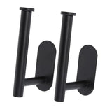Maxbell 2x Curtain Holdbacks Kitchen Closet Multiuse Accessories Toilet Paper Holder Black
