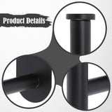 Maxbell 2x Curtain Holdbacks Kitchen Closet Multiuse Accessories Toilet Paper Holder Black