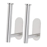Maxbell 2x Curtain Holdbacks Kitchen Closet Multiuse Accessories Toilet Paper Holder Silver