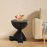 Maxbell Side End Table with Storage Bedroom Statue Farmhouse Small Cute Coffee Table Black