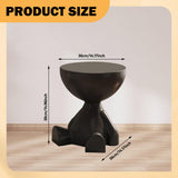 Maxbell Side End Table with Storage Bedroom Statue Farmhouse Small Cute Coffee Table Black