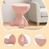 Maxbell Side End Table with Storage Bedroom Statue Farmhouse Small Cute Coffee Table Pink
