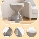 Maxbell Side End Table with Storage Bedroom Statue Farmhouse Small Cute Coffee Table Gray