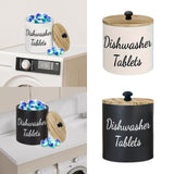 Maxbell Dishwasher Pod Container Dustproof Wood Organizer for Wash Room Dorm Desktop White