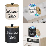 Maxbell Dishwasher Pod Container Dustproof Wood Organizer for Wash Room Dorm Desktop White