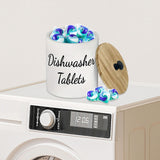 Maxbell Dishwasher Pod Container Dustproof Wood Organizer for Wash Room Dorm Desktop White