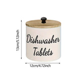 Maxbell Dishwasher Pod Container Dustproof Wood Organizer for Wash Room Dorm Desktop White