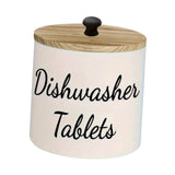 Maxbell Dishwasher Pod Container Dustproof Wood Organizer for Wash Room Dorm Desktop White