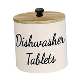 Maxbell Dishwasher Pod Container Dustproof Wood Organizer for Wash Room Dorm Desktop White