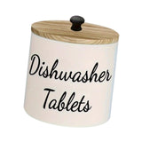 Maxbell Dishwasher Pod Container Dustproof Wood Organizer for Wash Room Dorm Desktop White