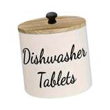 Maxbell Dishwasher Pod Container Dustproof Wood Organizer for Wash Room Dorm Desktop White