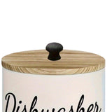 Maxbell Dishwasher Pod Container Dustproof Wood Organizer for Wash Room Dorm Desktop White