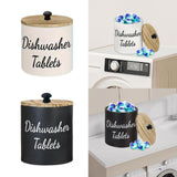 Maxbell Dishwasher Pod Container Dustproof Wood Organizer for Wash Room Dorm Desktop White