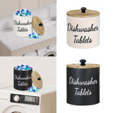 Maxbell Dishwasher Pod Container Dustproof Wood Organizer for Wash Room Dorm Desktop White
