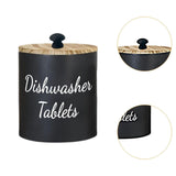 Maxbell Dishwasher Pod Container Dustproof Wood Organizer for Wash Room Dorm Desktop Black