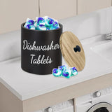 Maxbell Dishwasher Pod Container Dustproof Wood Organizer for Wash Room Dorm Desktop Black