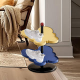 Maxbell Vertical Shoe Rack Corner Storage Organizer for Apartment Dormitory Entryway 2 Tier Blue Yellow